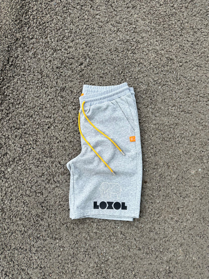white and Black graphic shorts