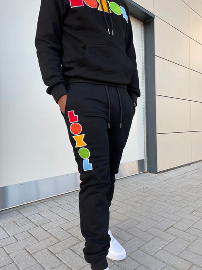 multi coloured joggers